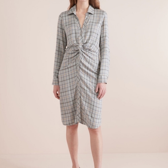 Check Twist Shirt Dress - Picture 4 of 7
